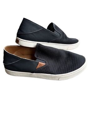 OluKai Sneakers Shoes Pehuea Black Mesh Slip On Athleisure Comfort Women Size 10